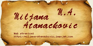 Miljana Atanacković vizit kartica